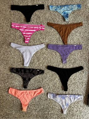 Victoria's Secret PINK Thong Panty Lot - Assorted Colors